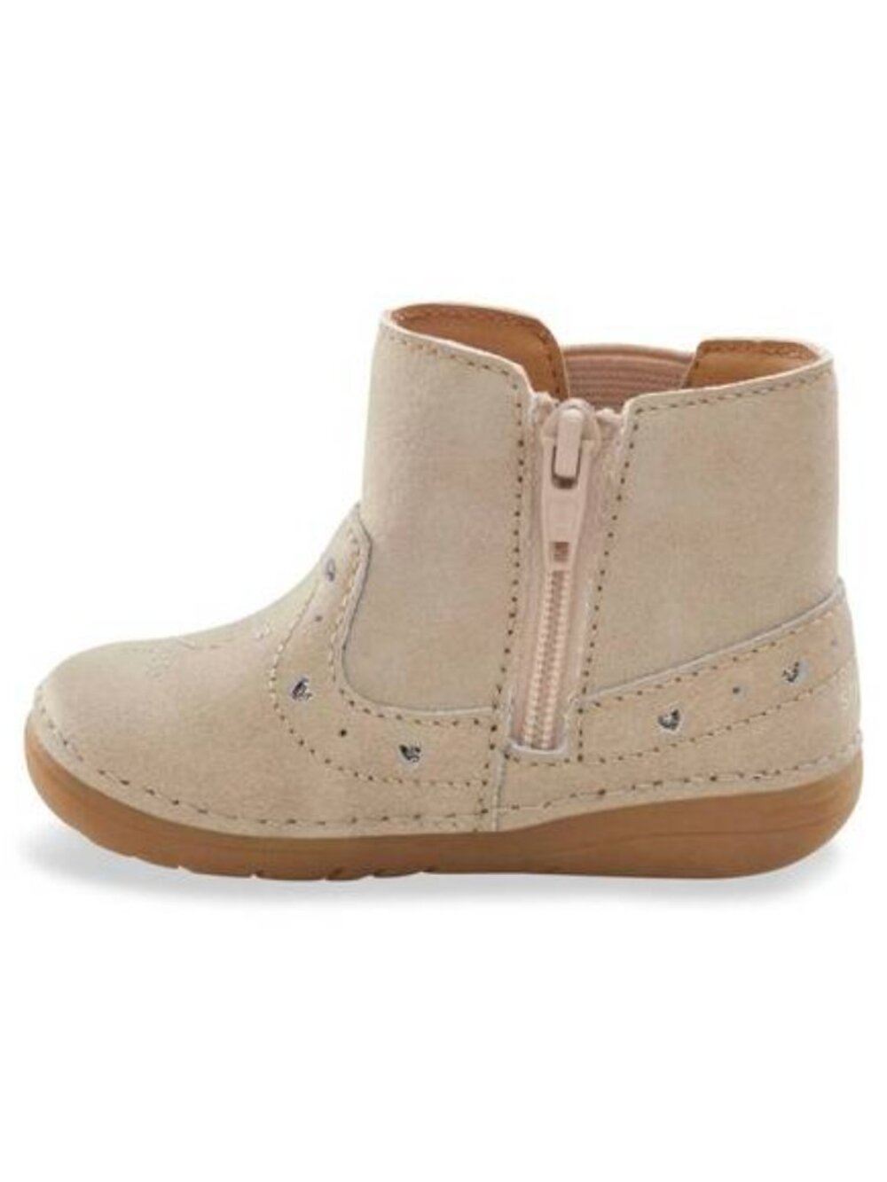 NWT STRIDE RITE Girls Soft Motion Gigi Boots in Beige - Picture 8 of 9